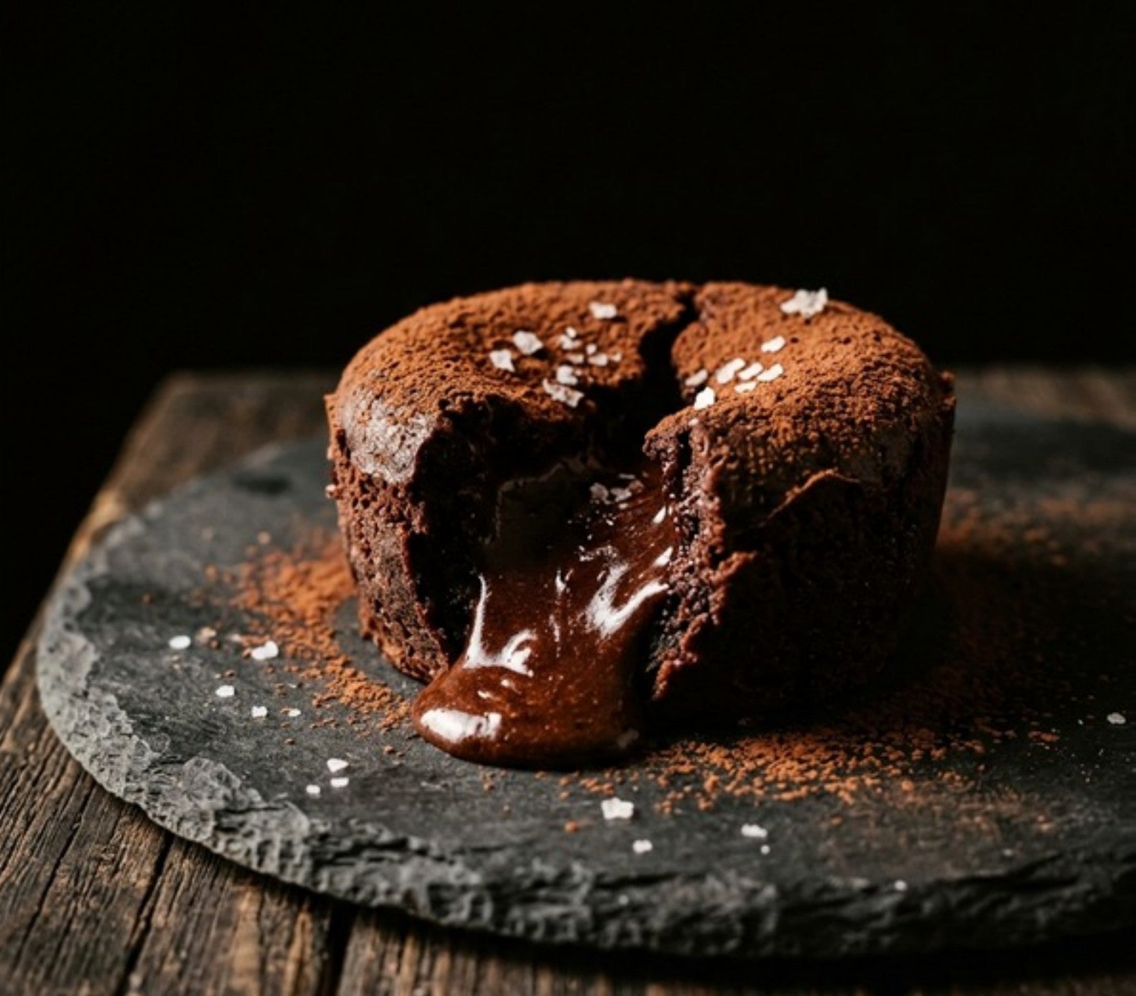 Molten dark chocolate lava cake from The Better Desserts Bible