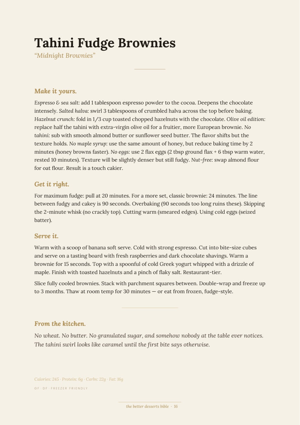 Make It Yours page from The Better Desserts Bible
