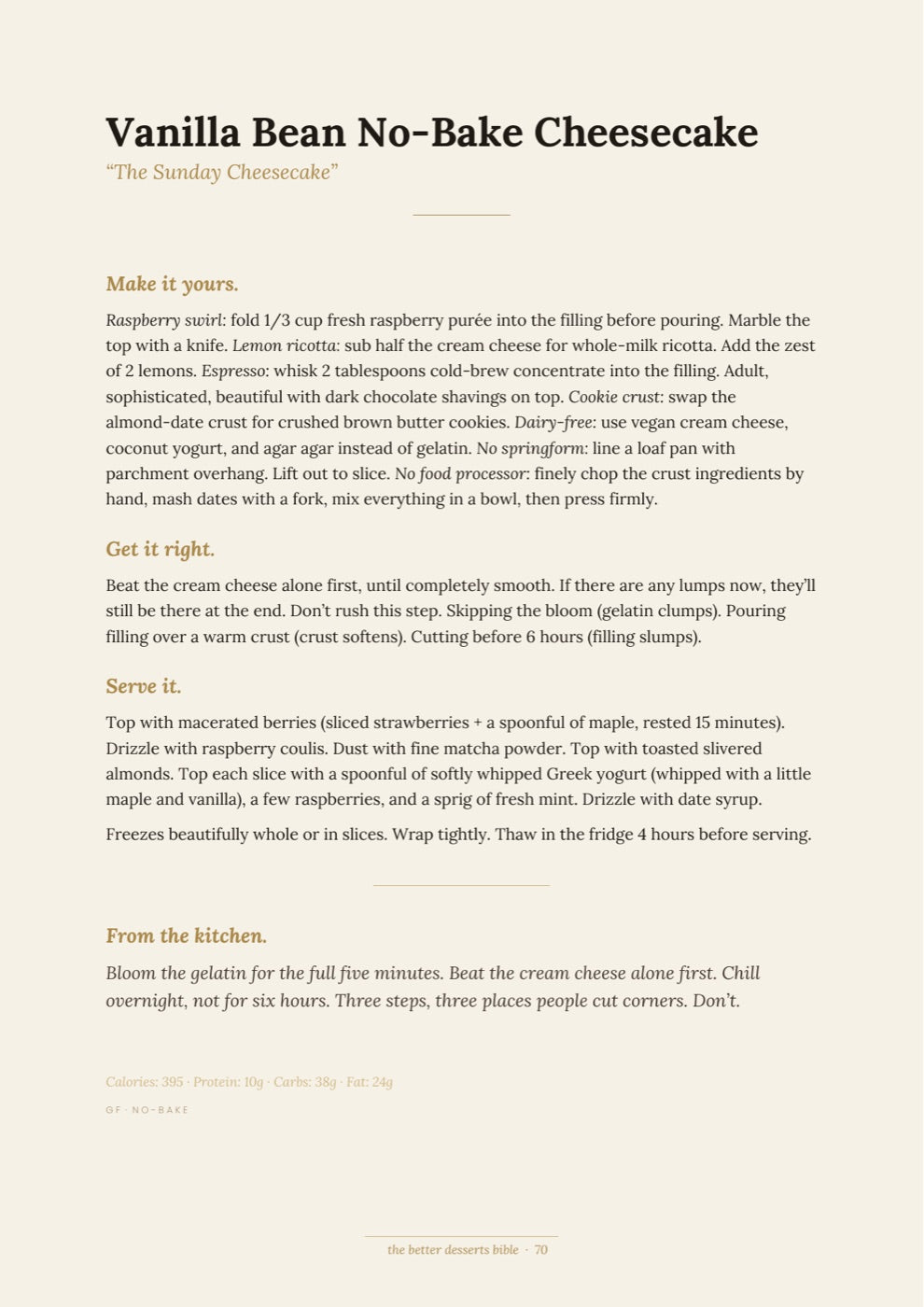 Serve It page from The Better Desserts Bible