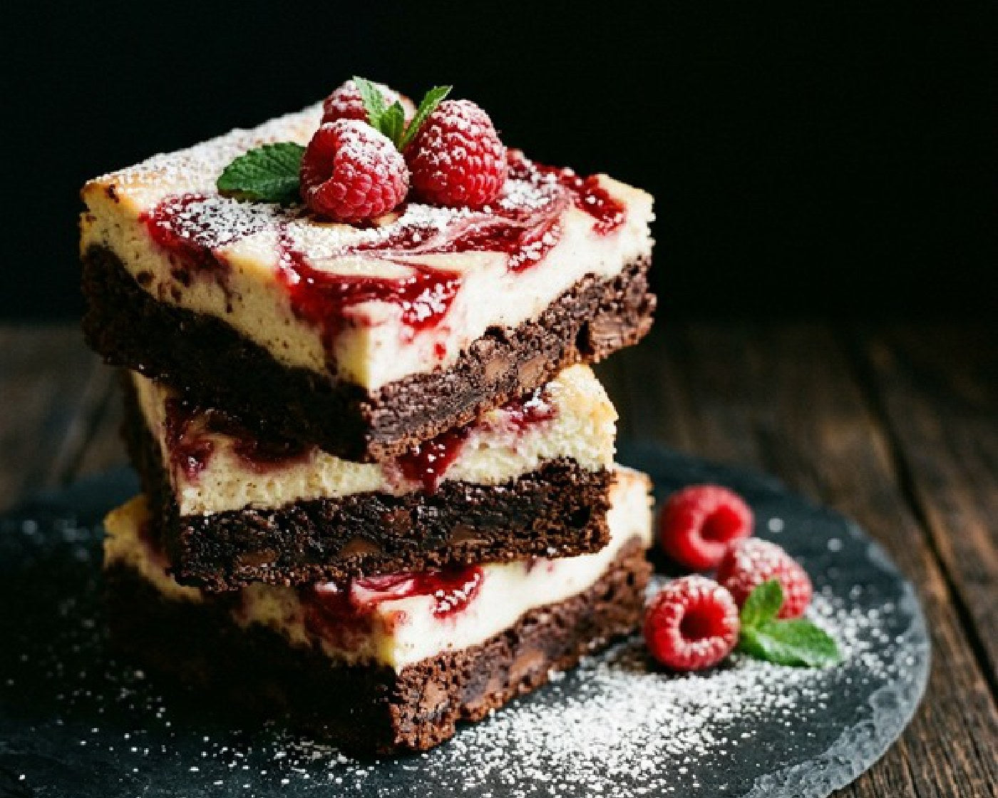 Raspberry cheesecake brownie bars